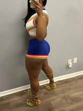 Set aus gestreiftem Strick-Tanktop und Shorts